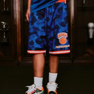 Mitchell And Ness Shorts Hombre New York Knicks BAPE X M&N